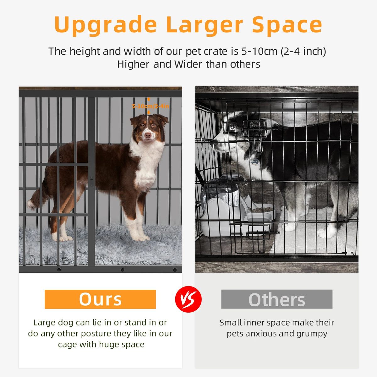 Furniture Style Metal Wood Dog Crate Pet Kennel End Table