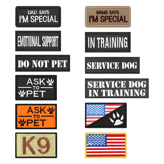 Nylon Tactical Dog Patch Bundle For Vest Harness And Collar