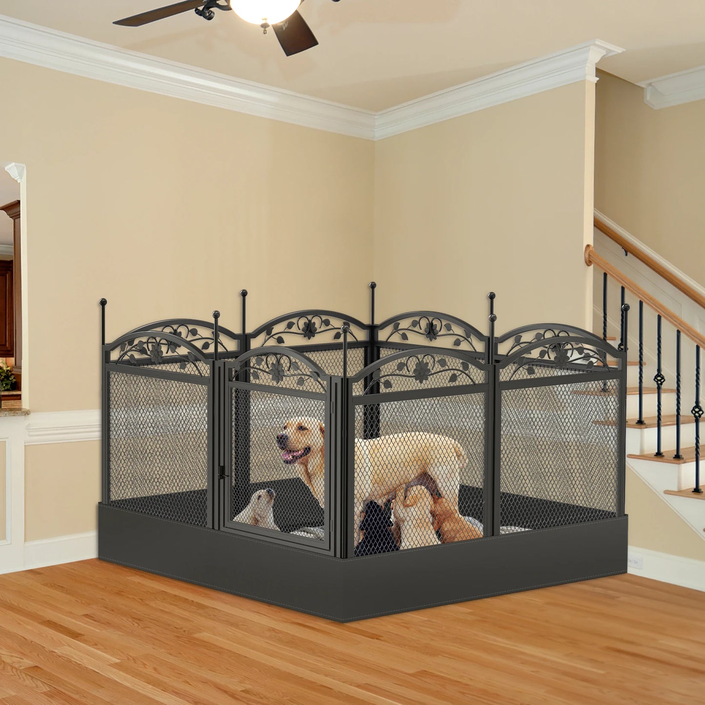 Bingopaw Heavy Duty Metal Dog Playpen Indoor Outdoor Pet Fence