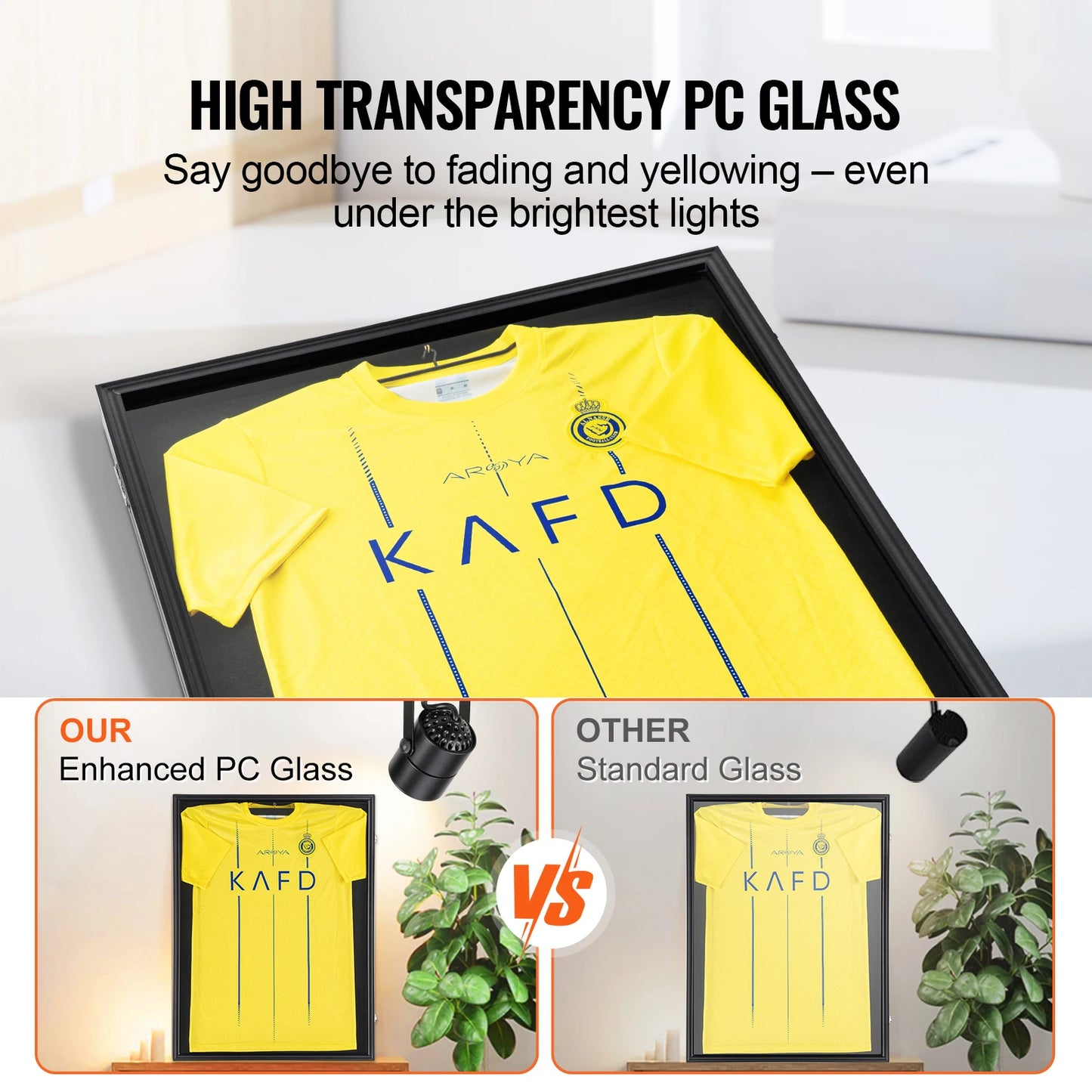 SucceBuy Lockable Jersey Sports Card Display Shadow Box