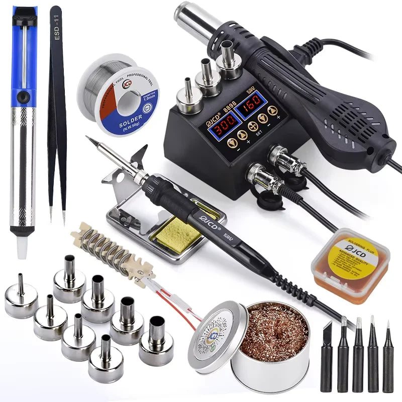 JCD 8586D Soldering Station Hot Air Gun and Soldering Iron