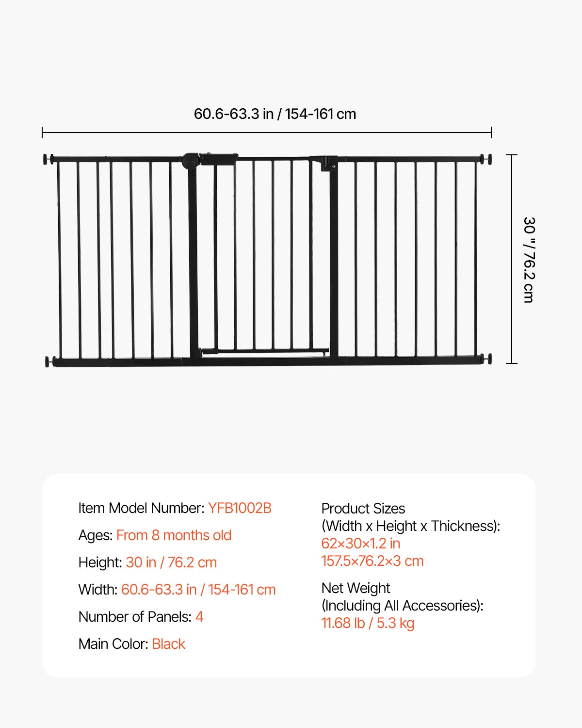 SucceBuy Pressure Mount Baby And Dog Step Thru Security Gate