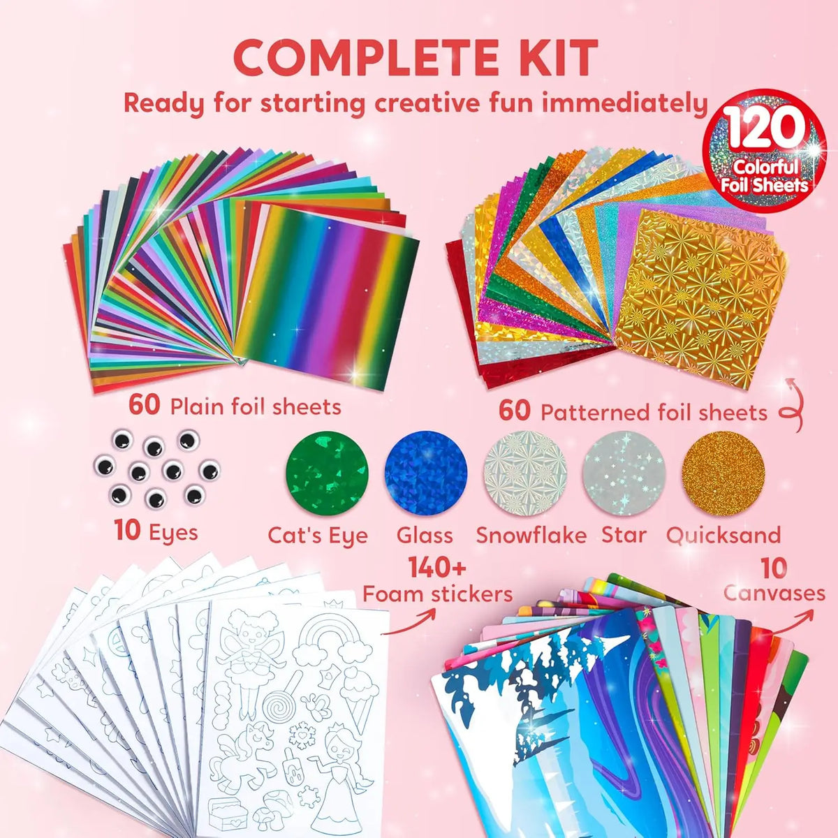Joyfy Mess Free Foil Art Kit Creative Kids Coloring Crafts