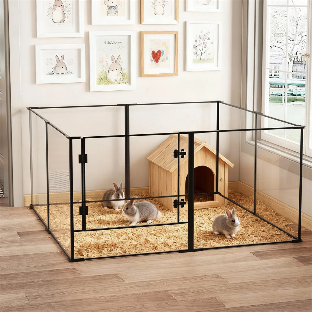 Bingopaw Acrylic Dog Playpen Indoor Pet Exercise Fence Whelping Pen