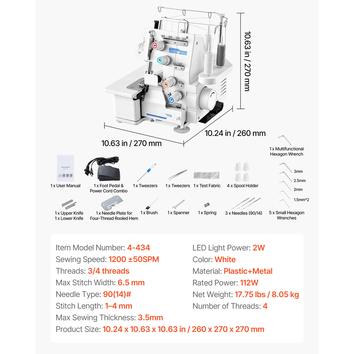 SucceBuy 2 3 Or 4 Thread Serger Overlock Sewing Machine