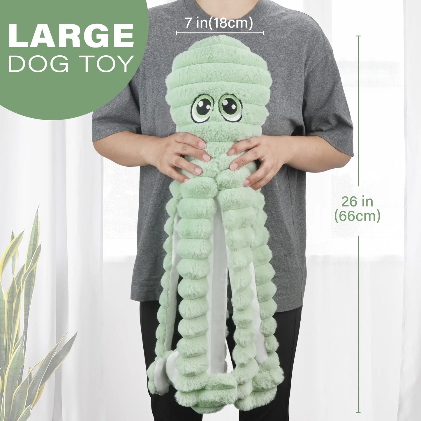 Octopus Design Squeaky Plush Dog Chew Toy For Interactive Play