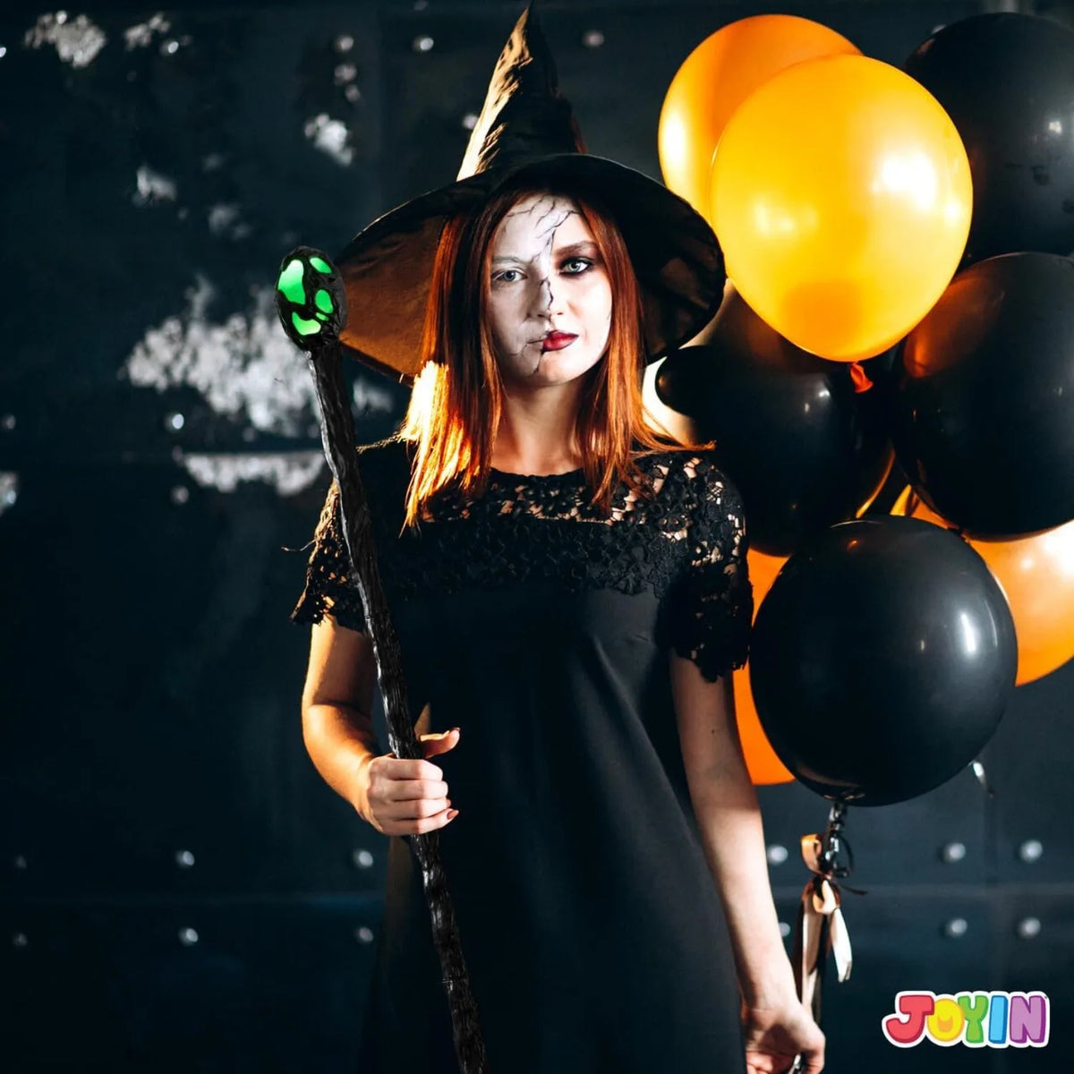Halloween LED Witch Staff Light Up Magic Walking Cane Prop