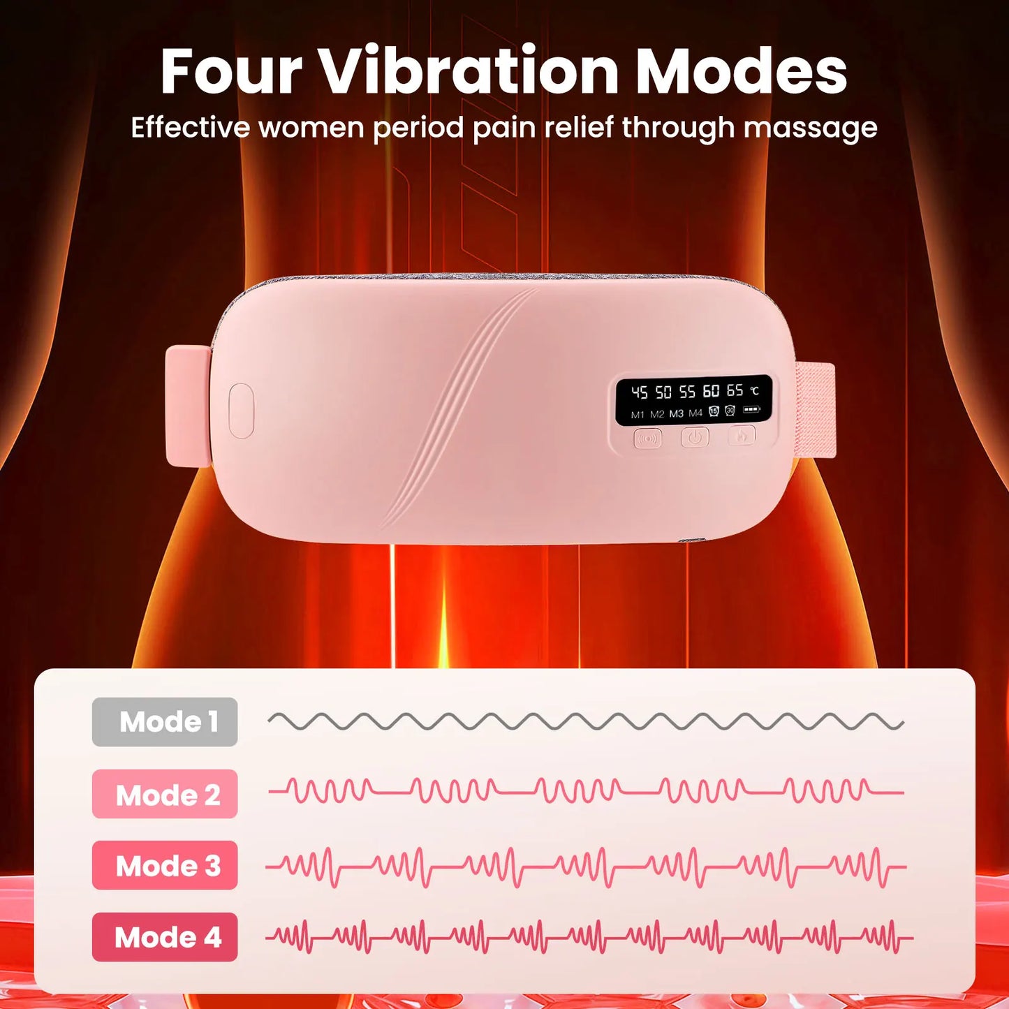 Afdeal Electric Heating Period Cramp Massager Belt Vibration Abdominal Warmer
