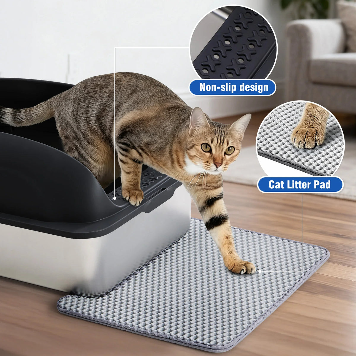 Stainless Steel Semi Closed Cat Litter Box With Lid