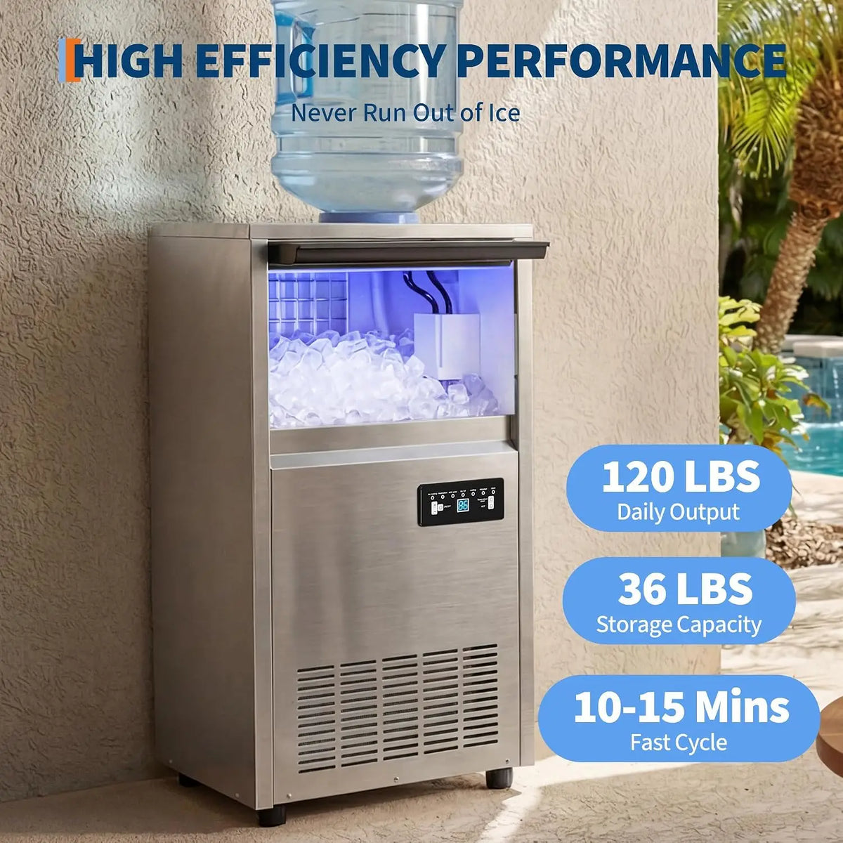 Commercial Under Counter Ice Maker With Self Cleaning Unit
