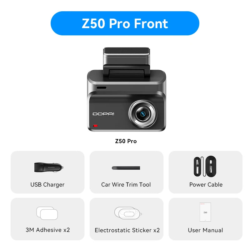 DDPAI Z50 Pro 4K Front And Rear Dash Cam Recorder