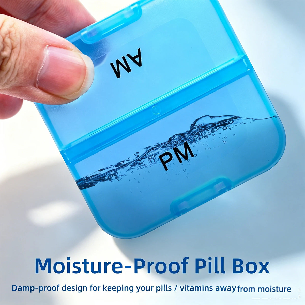 Portable Pill Case 7 Day Waterproof Food Grade Medicine Organizer