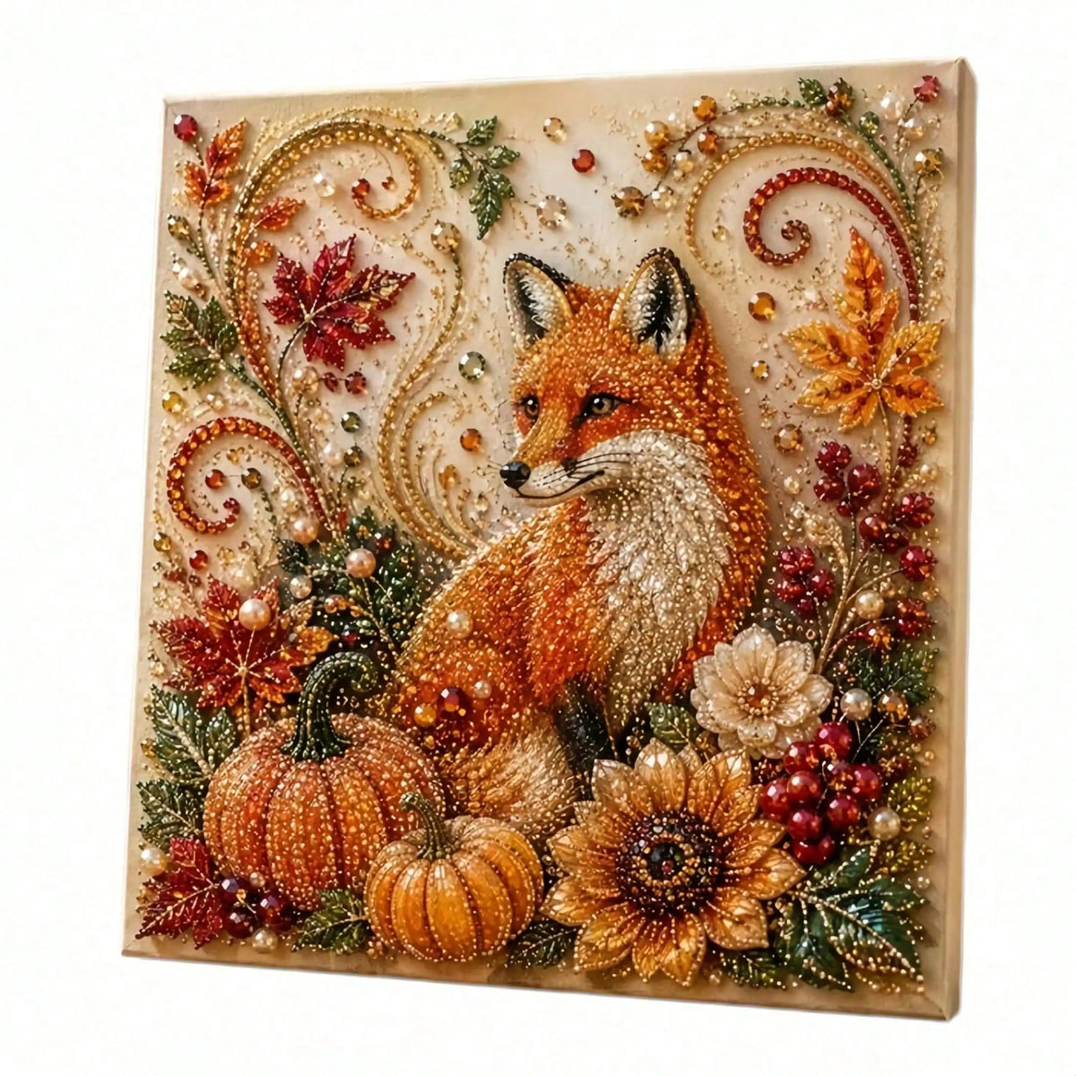 Autumn Pumpkin Pearl 5D Diamond Art Painting Kit for Adults and Beginners