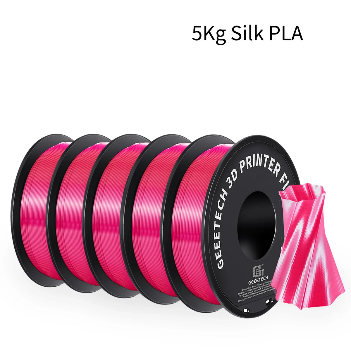 Geeetech Silk PLA Filament 3D Printing High Gloss Vacuum Sealed