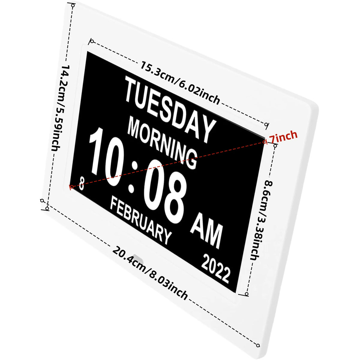Digital Dementia Clock for Seniors with Day Date and Alarms