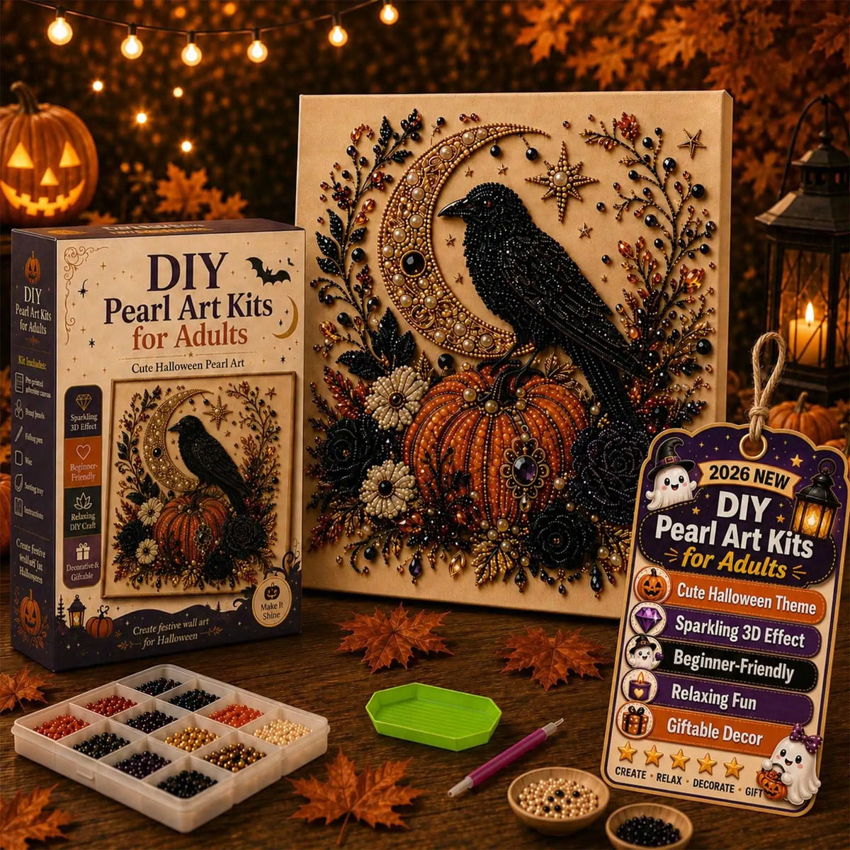 Halloween Ghost Pearl 3D Diamond Painting DIY Craft Kit Decor