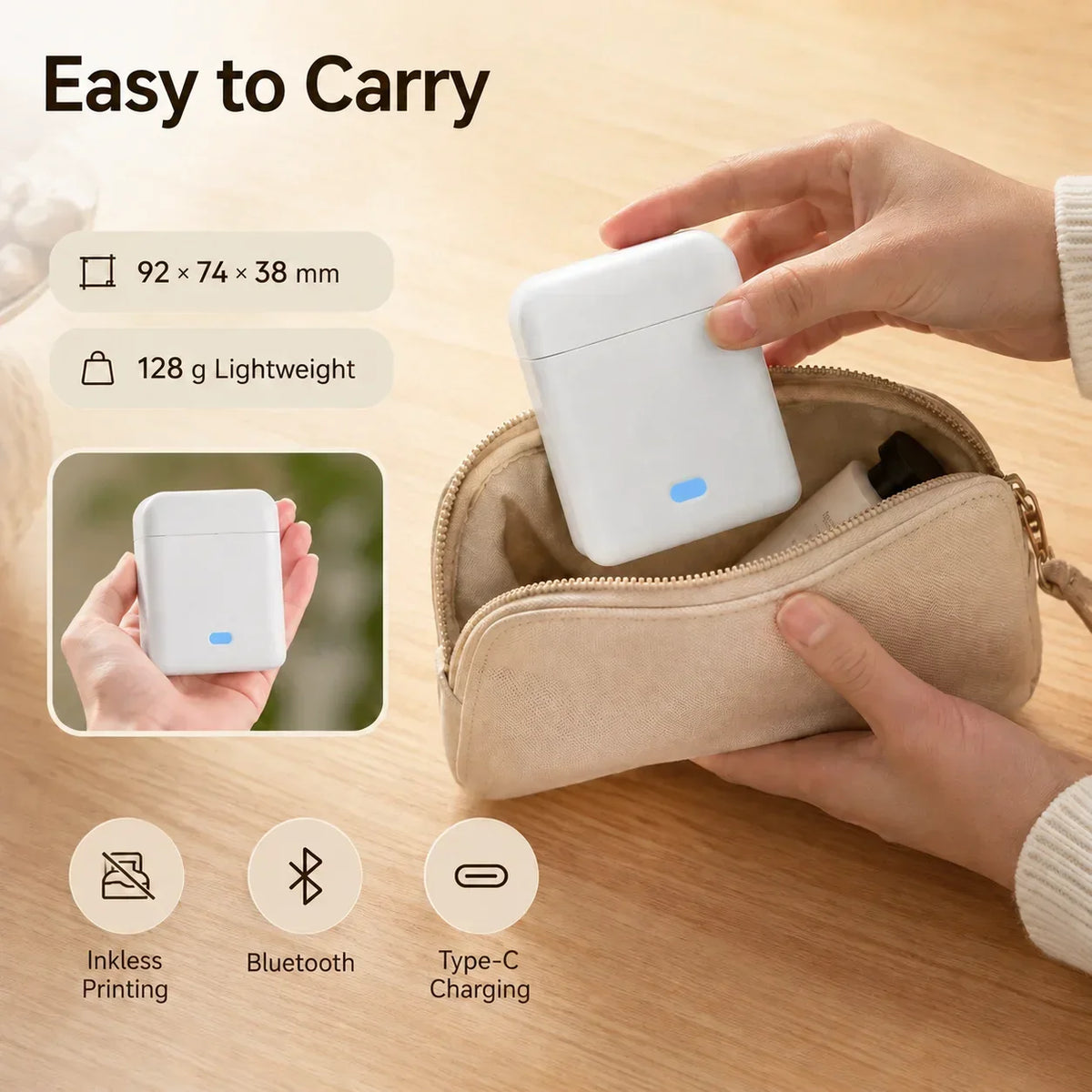 Orico Mini Ink Free Bluetooth Thermal Label Printer