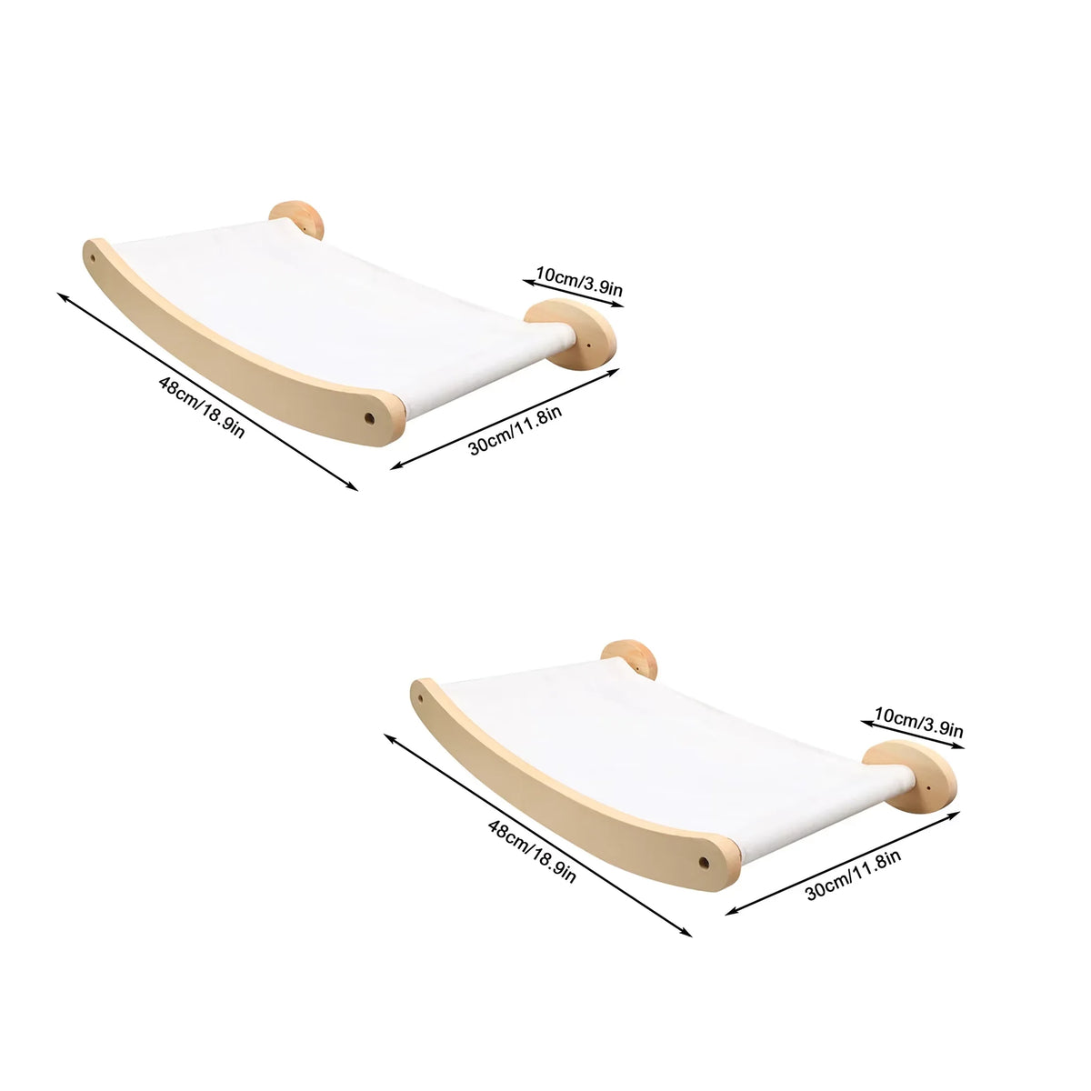 CWV Wall Mounted Cat Hammock With Sisal Rope Scratching Shelf