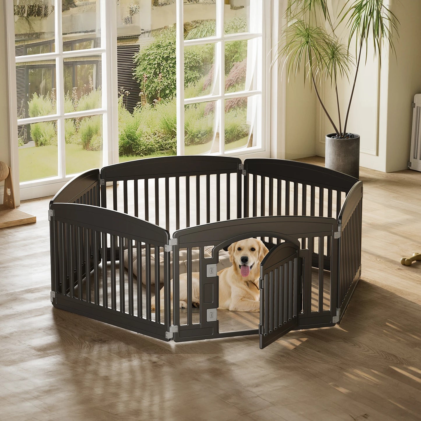 JHK Expandable Plastic Dog Playpen For Small And Medium Dogs