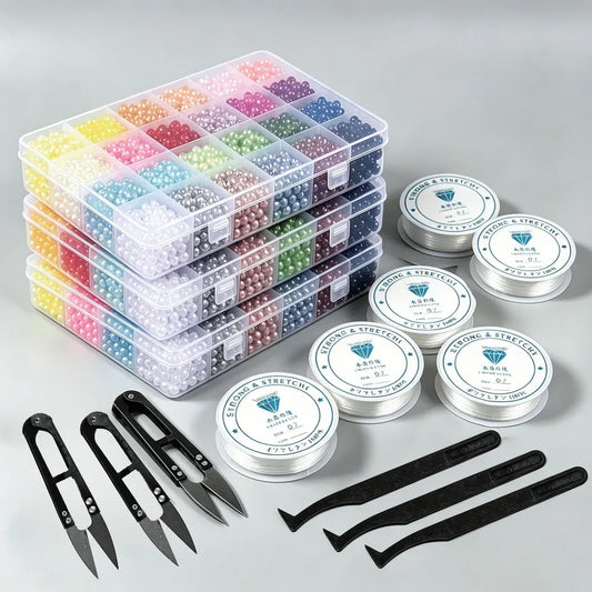 Acrylic Pearl Spacer Beads Jewelry Kit For Diy Crafting