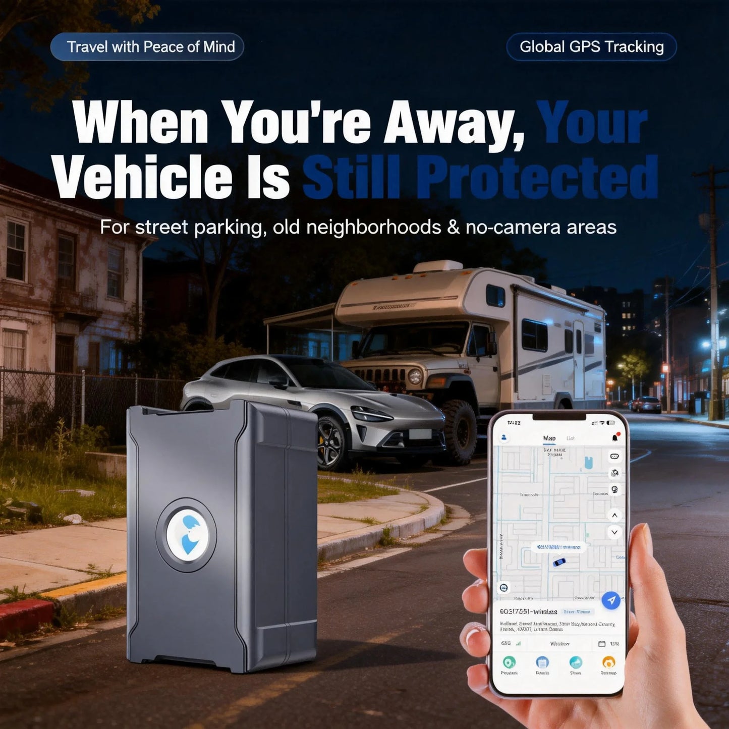 Wanwaytech Wireless GPS Tracker Anti Theft Realtime Geofence Alarm 6000mAh