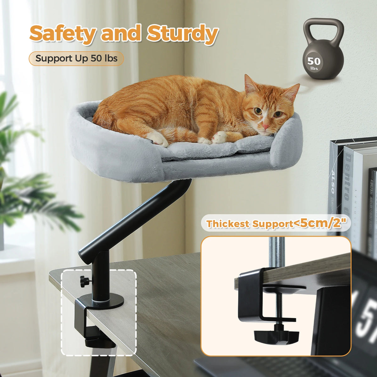 PAWZ Road Rotatable Cat Desk Hammock With Plush Cushion
