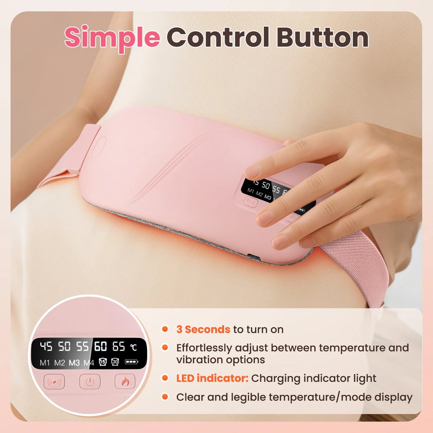 Afdeal Electric Heating Period Cramp Massager Belt Vibration Abdominal Warmer