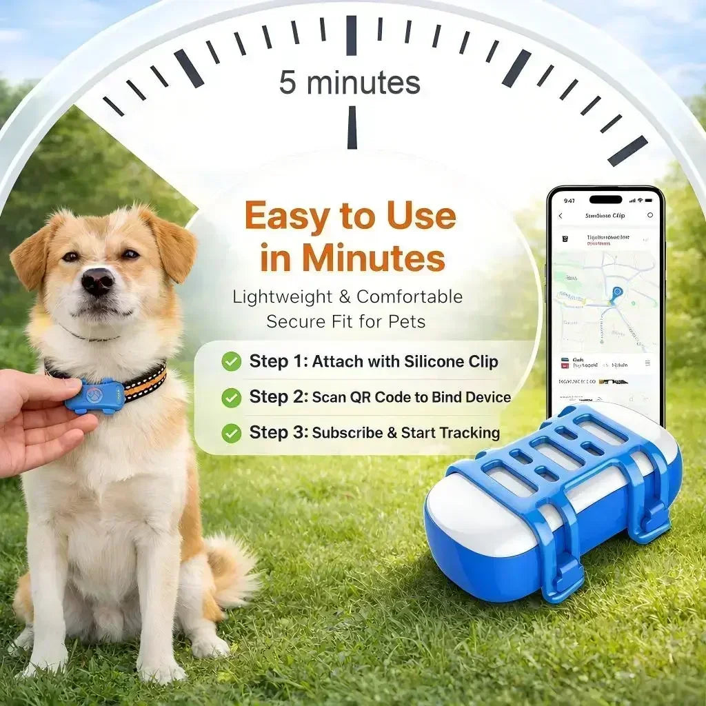Wanwaytech GPS Pet Tracker 4G Real Time Tracking Waterproof IP67