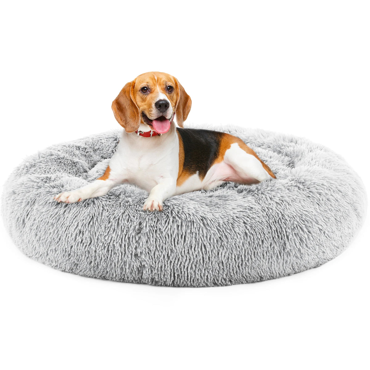 JHK Calming Dog Bed Plush Round Anti Slip Washable Lounge
