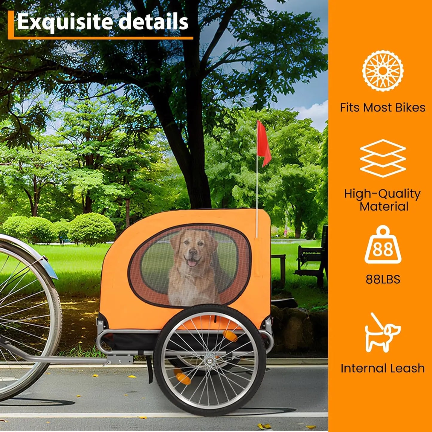 Twister CK Premium Foldable Dog Bike Trailer With Comfortable Ride