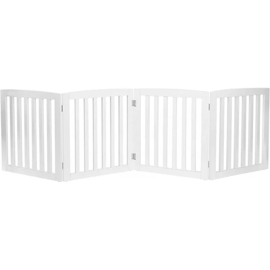 Wooden Pet Gate Four Panel Freestanding Z Shape For Entryways