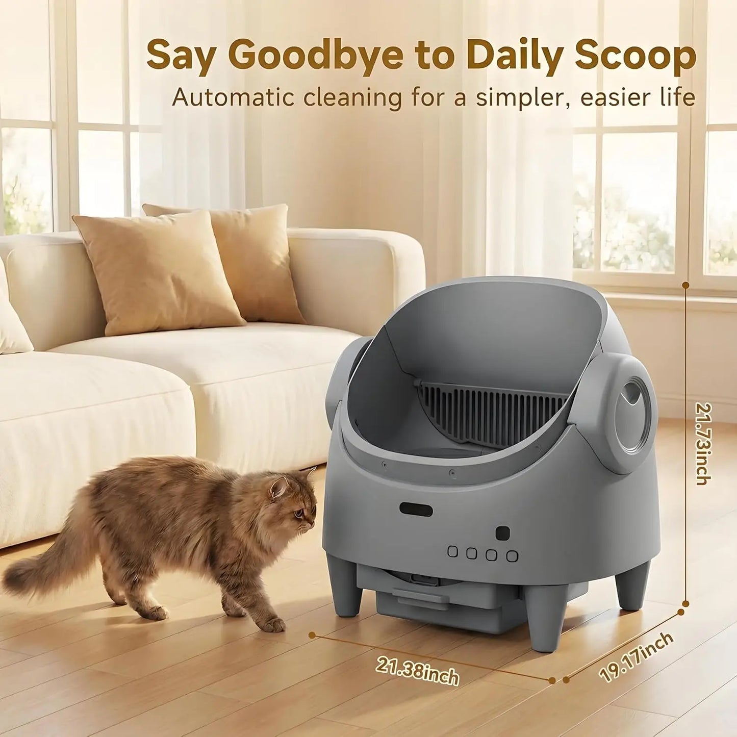 HiMISS Self Cleaning Automatic Cat Litter Box Smart Wifi Control