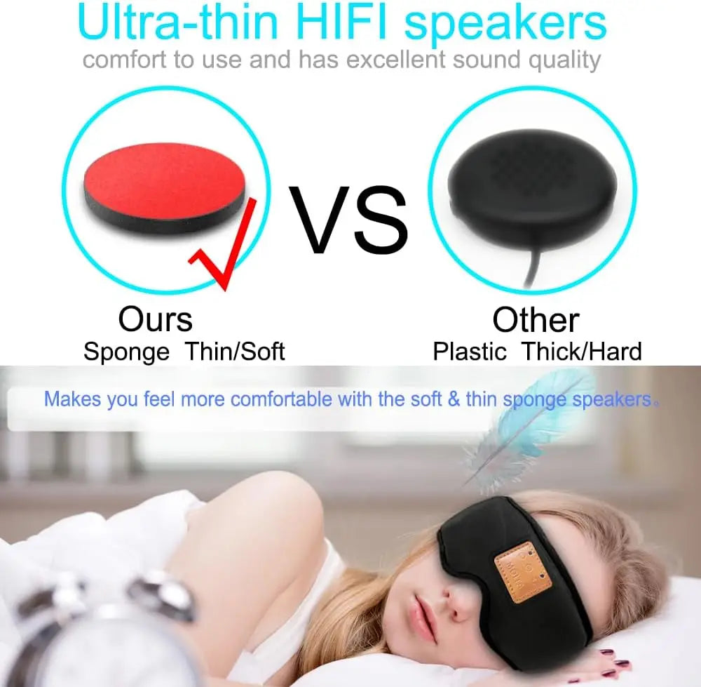 3D Sleep Mask With Built In Speakers And Bluetooth Headphones