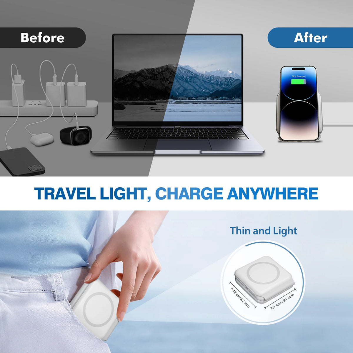 Foldable Magnetic Wireless Fast Charging Dock Station For Apple Devices
