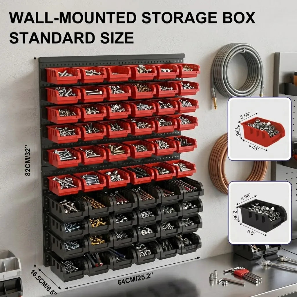Wall Mount Plastic Parts Storage Rack For Garage Tool Organizer