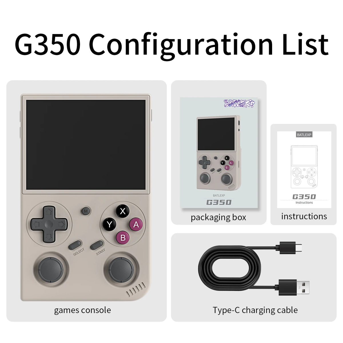 Batlexp G350 Retro Portable Handheld Game Console Linux Dual Joystick