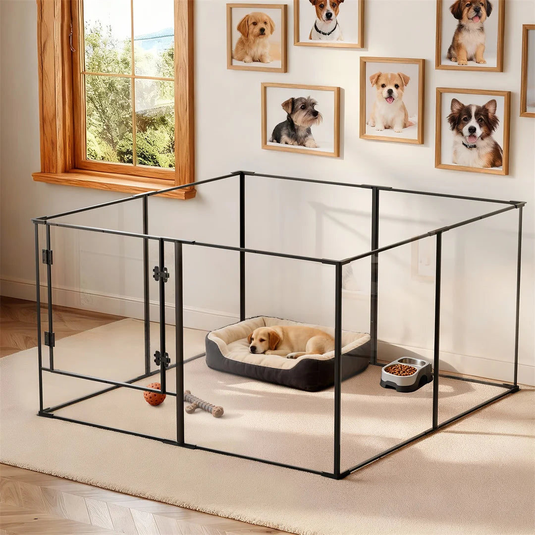 Bingopaw Acrylic Dog Playpen Indoor Pet Exercise Fence Whelping Pen