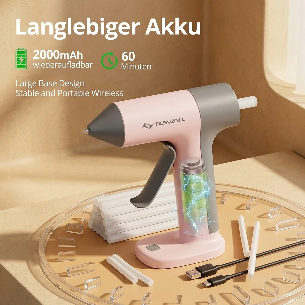 Parrior Cordless Hot Glue Gun With Quick Preheating