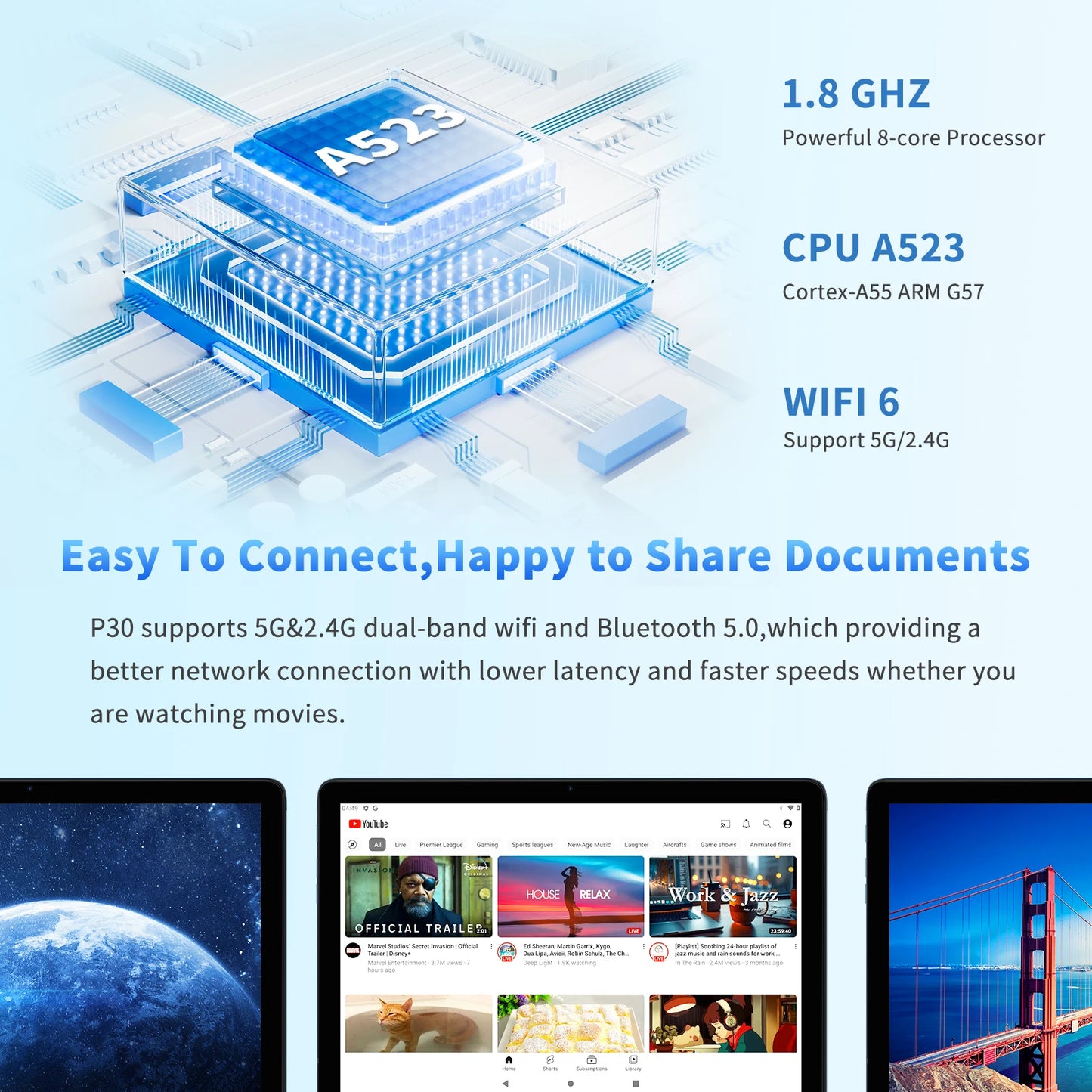 Pritom Android Tablet Featuring 128GB Storage And Dual Cameras