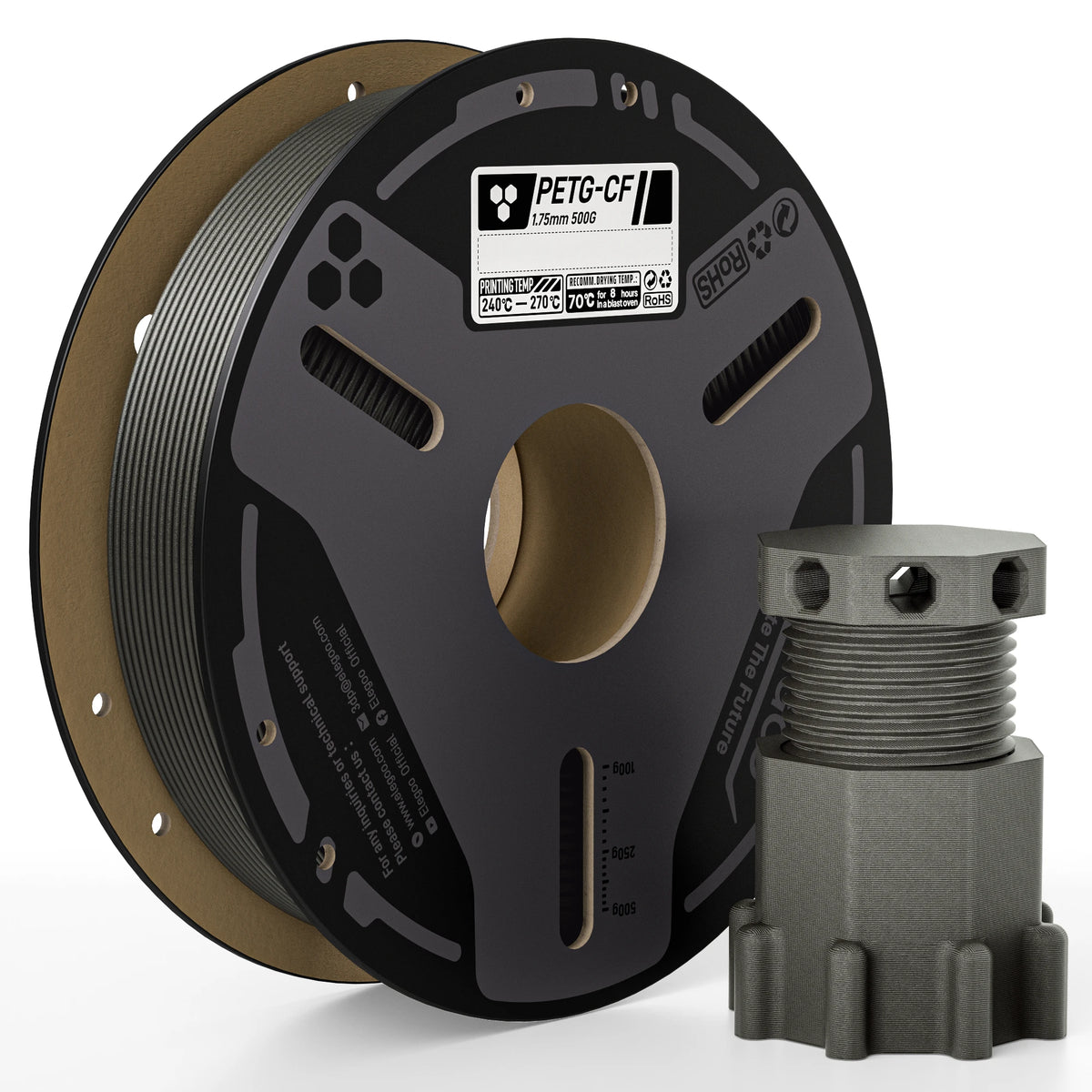 ELEGOO PETG-CF Carbon Fiber 3D Printing Filament for FDM Printers
