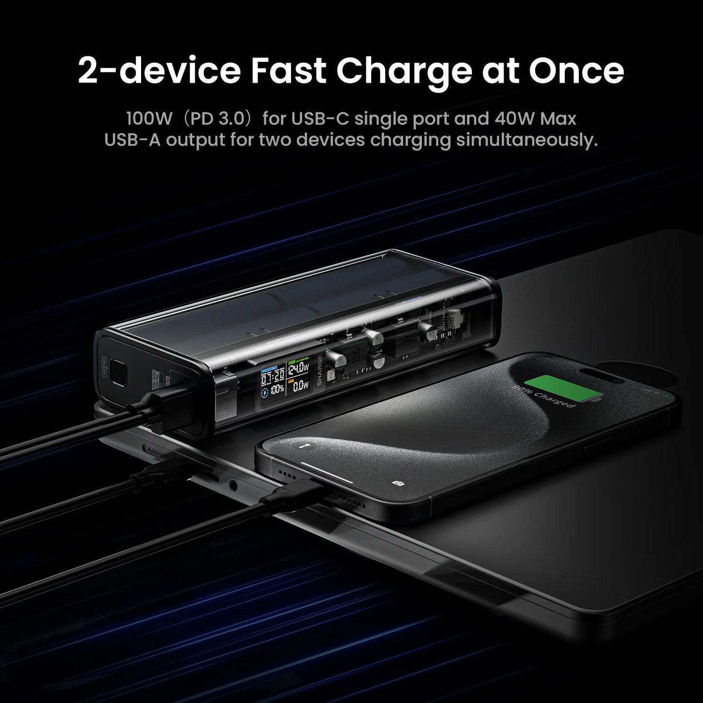 Sharge 140W Power Bank 20000mAh Laptop Fast Charger With Smart Display