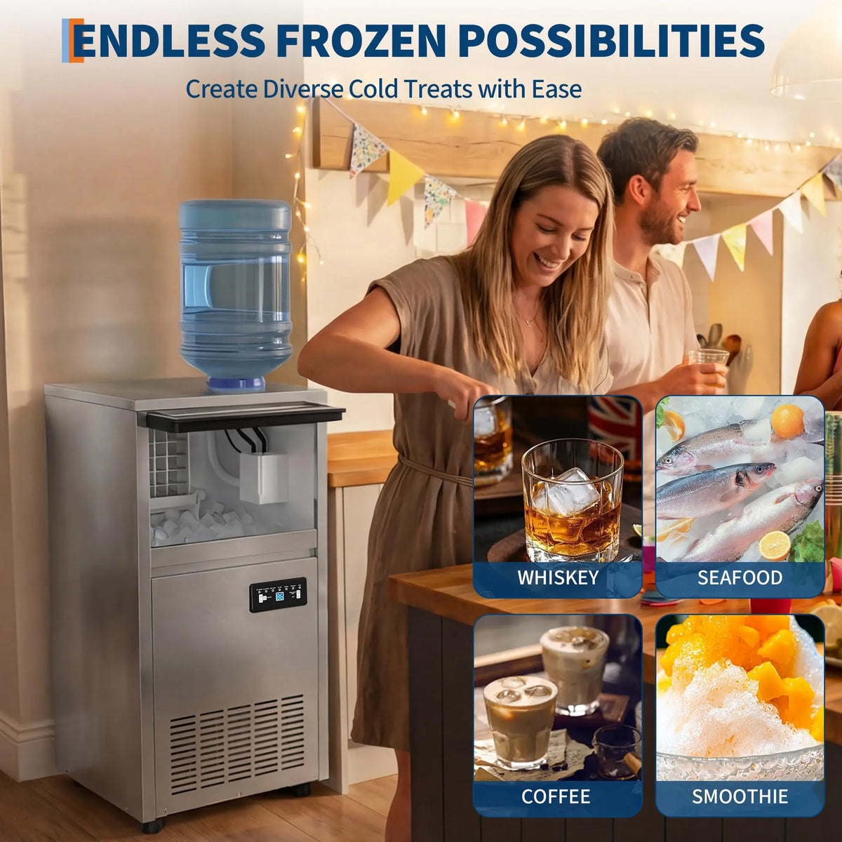 Commercial Under Counter Ice Maker With Self Cleaning Unit