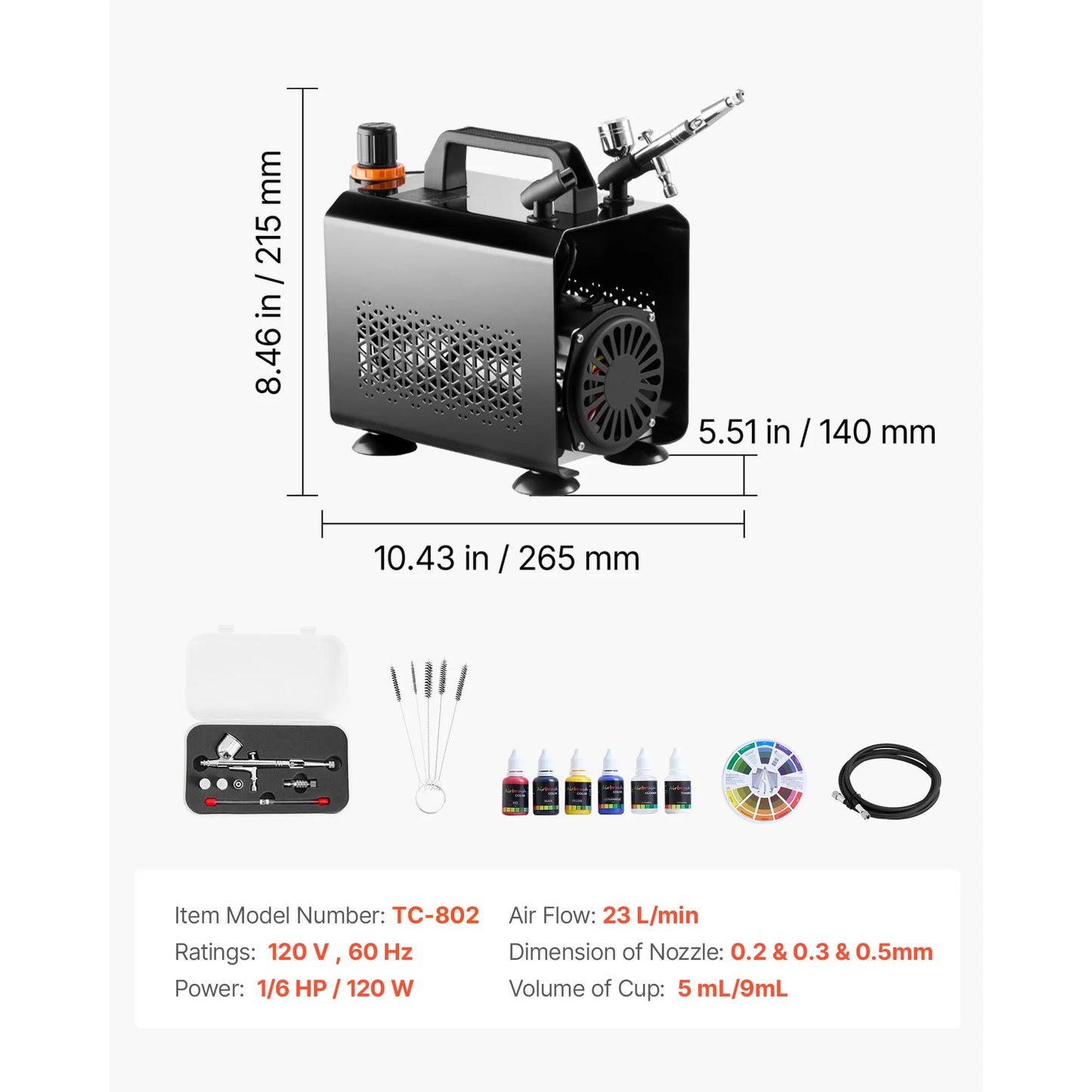 SucceBuy Airbrush Kit With Dual Action Compressor And Tank
