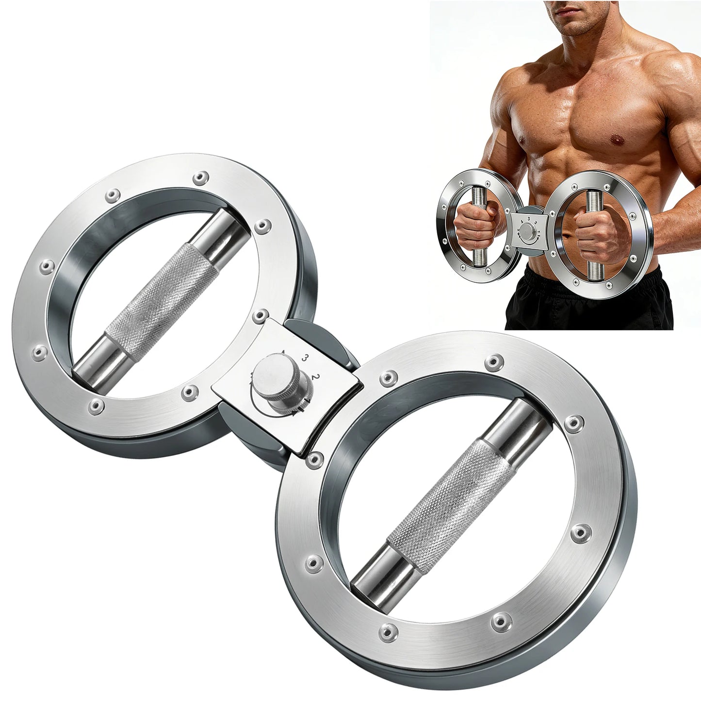 Adjustable Hand Grip Strength Trainer Rotator Forearm Exerciser Machine