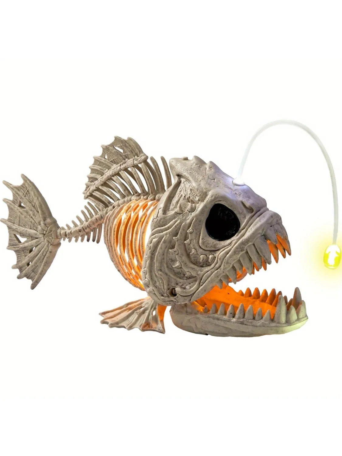 Halloween Skeleton Lantern Fish With LED Eyes Spooky Party Decoration