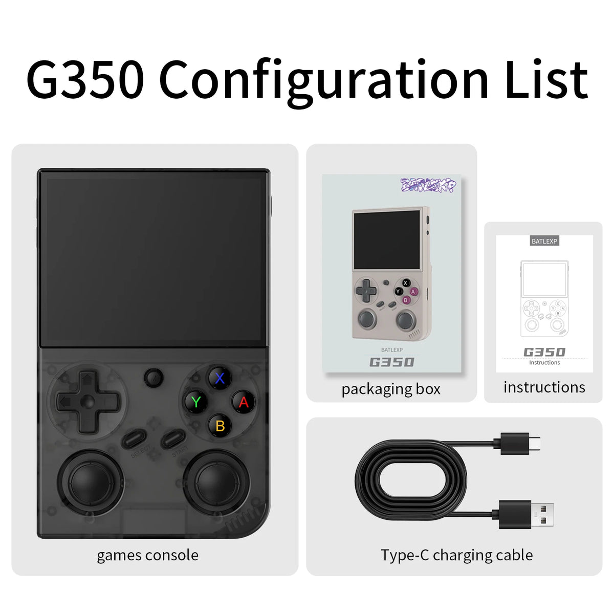Batlexp G350 Retro Portable Handheld Game Console Linux Dual Joystick