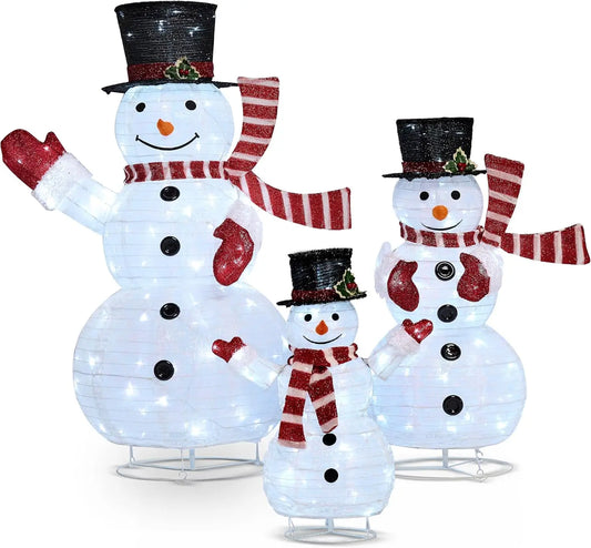 Joyfy 3D Collapsible Snowman LED Christmas Yard Lights