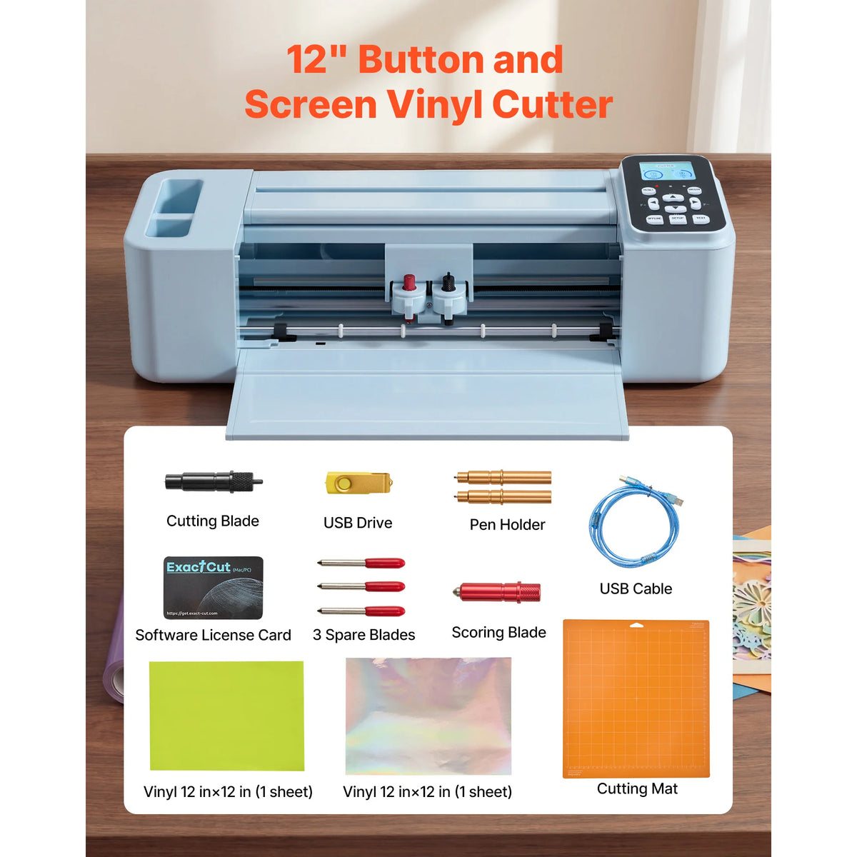 SucceBuy Vinyl Cutting Machine For Crafts And Cards With Touchscreen Control