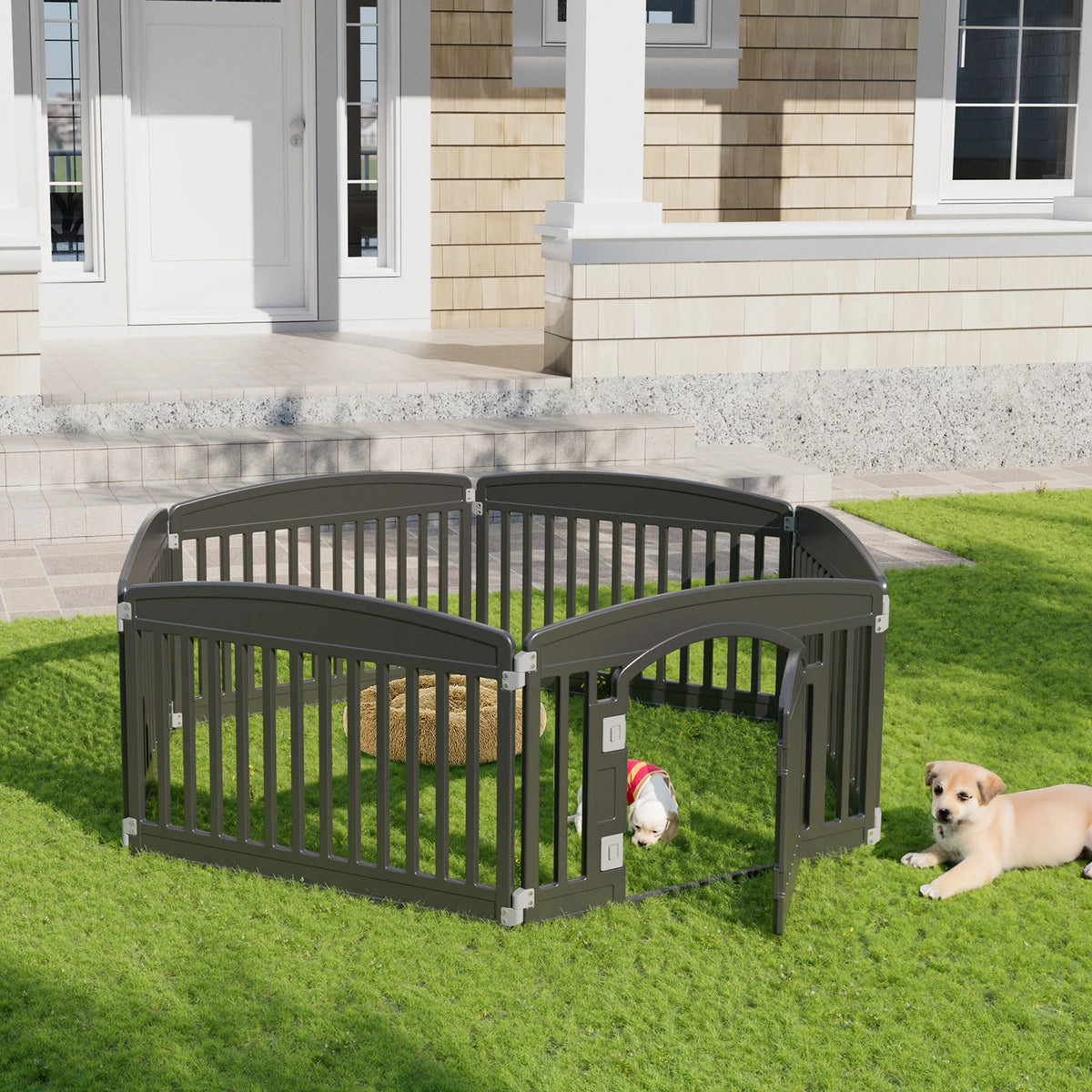 JHK Expandable Plastic Dog Playpen For Small And Medium Dogs