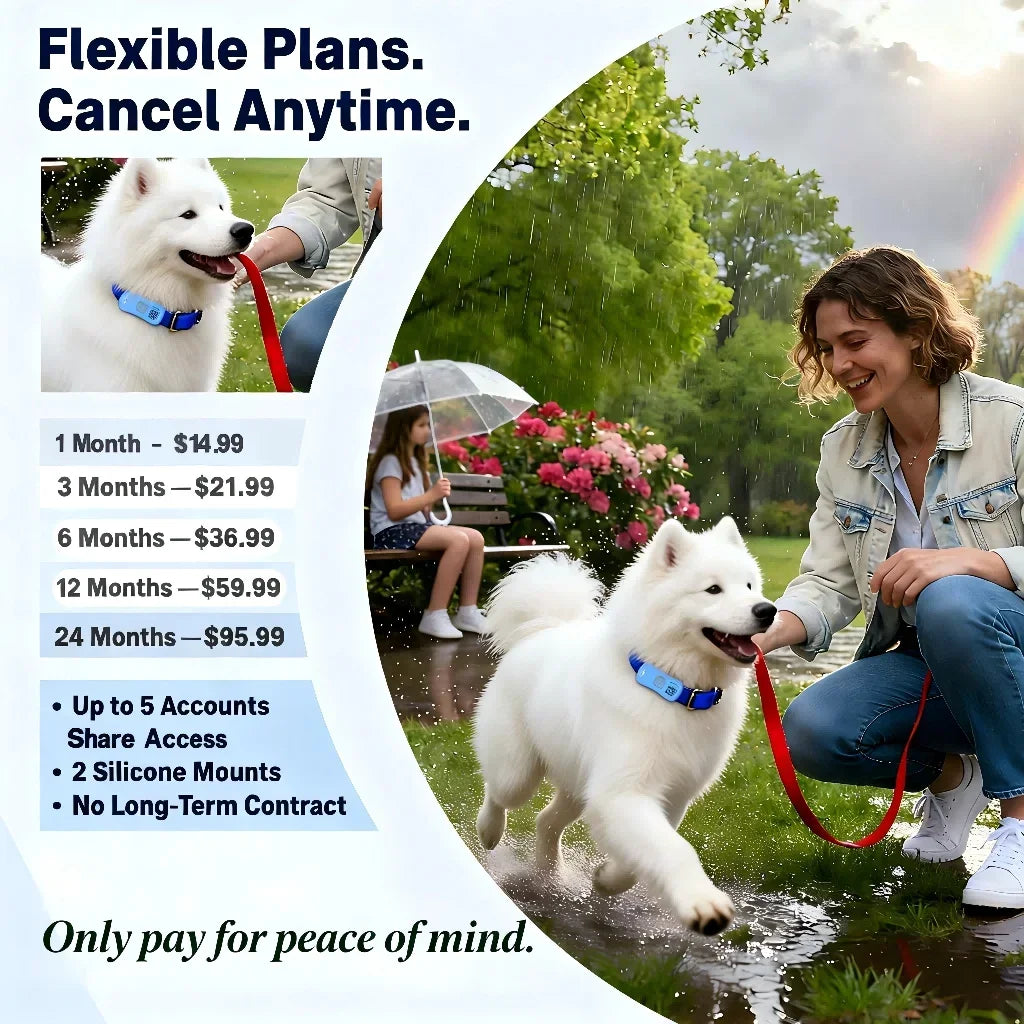WANWAYTECH Wireless 4G Pet GPS Tracker Unlimited Monitoring Location Device